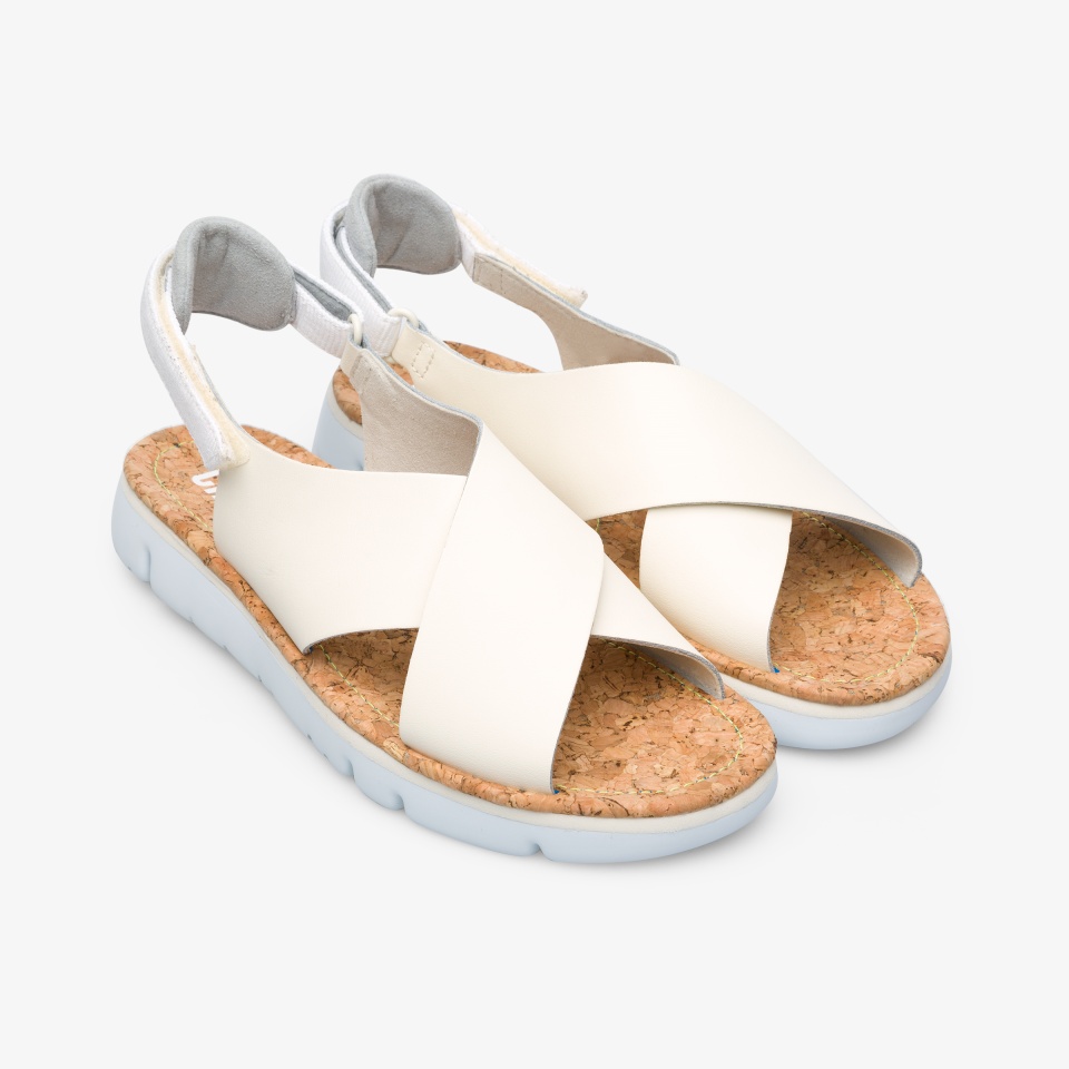 Sandalias Camper Oruga Mujer - Gris Claro/Creme/Naranjas | Camper Mexico + 6513REWTV